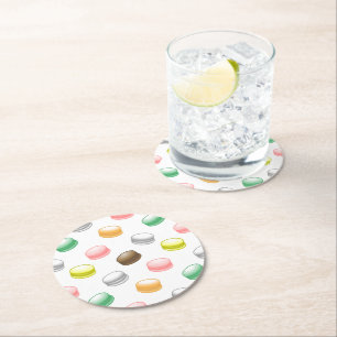 Dessous-de-verre Rond En Papier Macarons Sweet 16