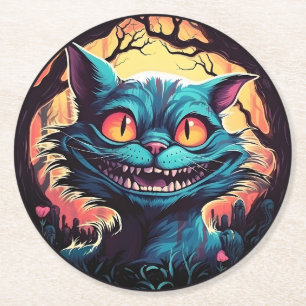 Dessous-de-verre Rond En Papier Mad Cheshire Cat Alice au Pays des merveilles