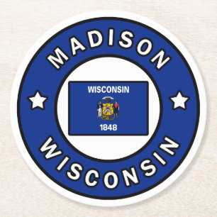 Dessous-de-verre Rond En Papier Madison Wisconsin