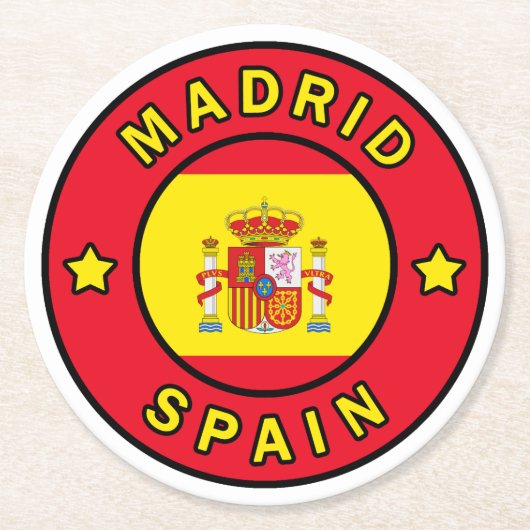 Dessous-de-verre Rond En Papier Madrid Espagne (Devant)