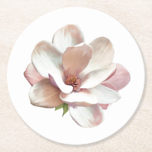 Dessous-de-verre Rond En Papier magnolia rose du sud