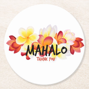 Dessous-de-verre Rond En Papier Mahalo Plumeria