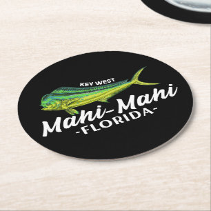 Dessous-de-verre Rond En Papier Mahi Mahi Key West Florida Pêche Coryphaena Cadeau