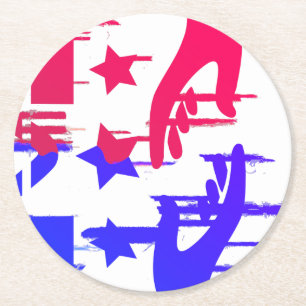 Dessous-de-verre Rond En Papier Main dans la main - Un pacte coloré pour le change