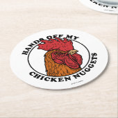 Dessous-de-verre Rond En Papier Mains De Mes Nuggets De Poulet (Incliné)