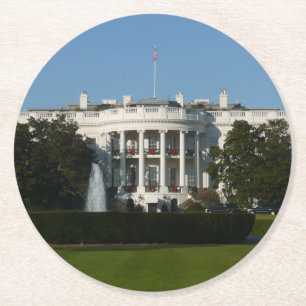 Dessous-de-verre Rond En Papier Maison Blanche de Noël pour les Fêtes Washington D