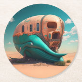 Dessous-de-verre Rond En Papier Maison de la baleine du désert (Devant)