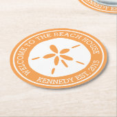 Dessous-de-verre Rond En Papier Maison de plage (Incliné)