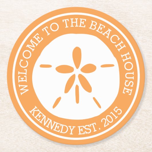 Dessous-de-verre Rond En Papier Maison de plage (Devant)