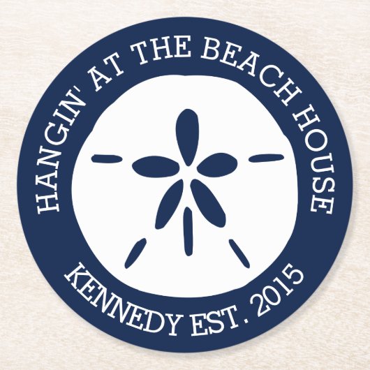 Dessous-de-verre Rond En Papier Maison de plage (Devant)
