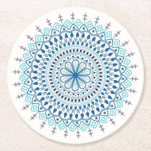 Dessous-de-verre Rond En Papier Mandala (Devant)