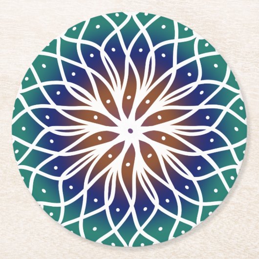 Dessous-de-verre Rond En Papier Mandala (Devant)