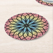 Dessous-de-verre Rond En Papier Mandala (Incliné)