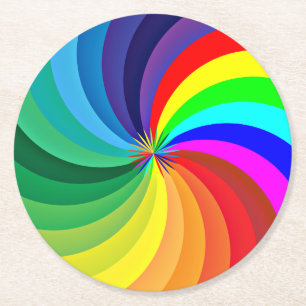 Dessous-de-verre Rond En Papier Mandala-46556 couleur arc-en-ciel