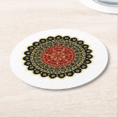 Dessous-de-verre Rond En Papier Mandala Art Paper Dessous de verre (Incliné)