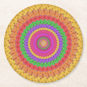 Dessous-de-verre Rond En Papier Mandala Ball style crochet jaune - (Devant)