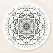 Dessous-de-verre Rond En Papier Mandala de manne (Devant)