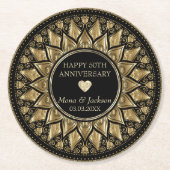 Dessous-de-verre Rond En Papier Mandala floral (Devant)