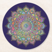 Dessous-de-verre Rond En Papier Mandala Inde Style 1 (Devant)
