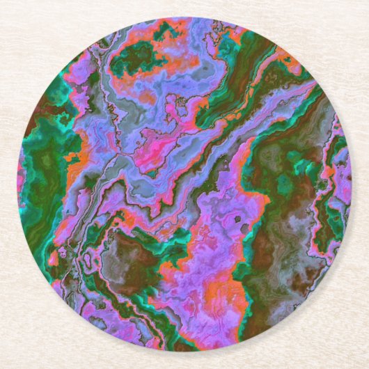 Dessous-de-verre Rond En Papier Marbre aigre (Devant)