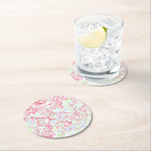 Dessous-de-verre Rond En Papier Marbre coloré 2