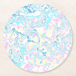Dessous-de-verre Rond En Papier Marbre coloré 4