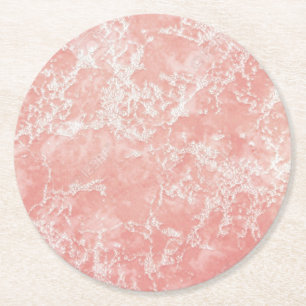Dessous-de-verre Rond En Papier marbre rose de dessous de verre