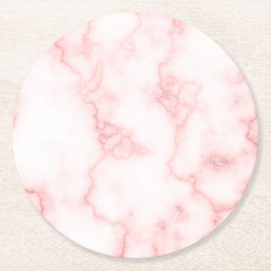 Dessous-de-verre Rond En Papier Marbre rose Faux (Devant)