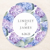 Dessous-de-verre Rond En Papier Mariage (Devant)