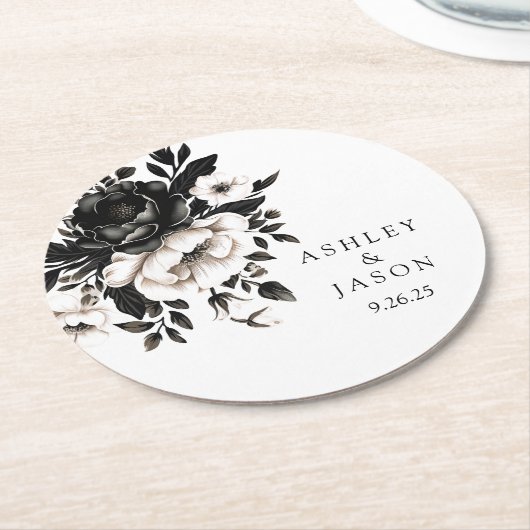 Dessous-de-verre Rond En Papier Mariage (Incliné)