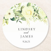 Dessous-de-verre Rond En Papier Mariage (Devant)