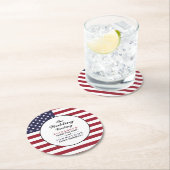 Dessous-de-verre Rond En Papier Mariage au Drapeau Américain (En situation)