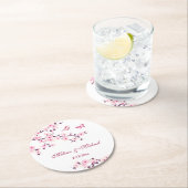 Dessous-de-verre Rond En Papier Mariage blanc rose cerisier (En situation)