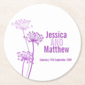 Dessous-de-verre Rond En Papier Mariage chervil art graphique dessous de verre en  (Devant)