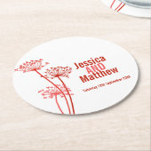 Dessous-de-verre Rond En Papier Mariage chervil art graphique dessous de verre en  (Incliné)