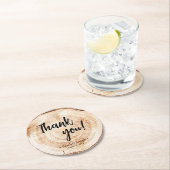 Dessous-de-verre Rond En Papier Mariage coupe bois main Merci Favoriser (En situation)