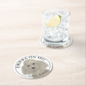 Dessous-de-verre Rond En Papier Mariage de caniche gris-gris (En situation)