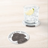 Dessous-de-verre Rond En Papier Mariage de chien de caniche noir personnalisé (En situation)