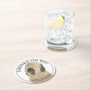 Dessous-de-verre Rond En Papier Mariage de chien de garde personnalisé
