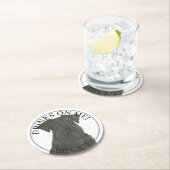 Dessous-de-verre Rond En Papier Mariage de chien Scnahuzer noir personnalisé (En situation)