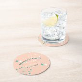 Dessous-de-verre Rond En Papier Mariage de démarrage atomique moderne du milieu du (En situation)