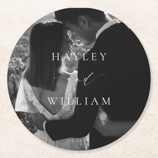 Dessous-de-verre Rond En Papier Mariage Ellesmere Photo (Devant)