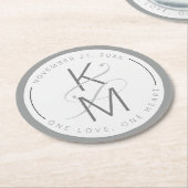 Dessous-de-verre Rond En Papier Mariage en marbre liquide ID888 (Incliné)