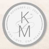 Dessous-de-verre Rond En Papier Mariage en marbre liquide ID888 (Devant)