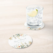Dessous-de-verre Rond En Papier Mariage fleur sauvage (En situation)