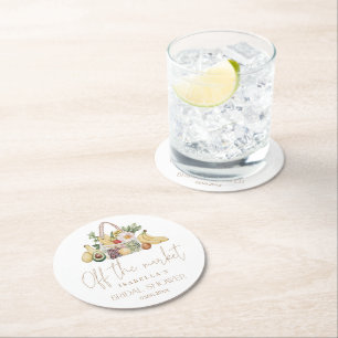 Dessous-de-verre Rond En Papier Mariage hors du Marché Fête de Fiançailles