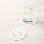 Dessous-de-verre Rond En Papier Mariage Koi Pond (En situation)