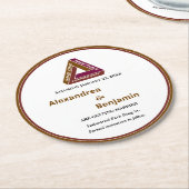 Dessous-de-verre Rond En Papier Mariage Moderne Enregistrer La Date Nouvelle Carte (Incliné)