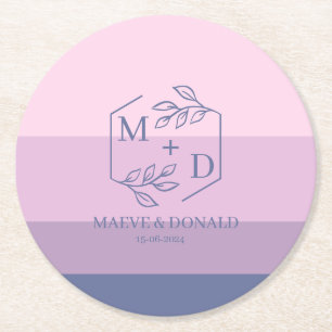 Dessous-de-verre Rond En Papier mariage monogramme