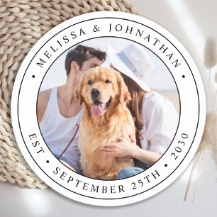 Dessous-de-verre Rond En Papier Mariage photo personnalisé